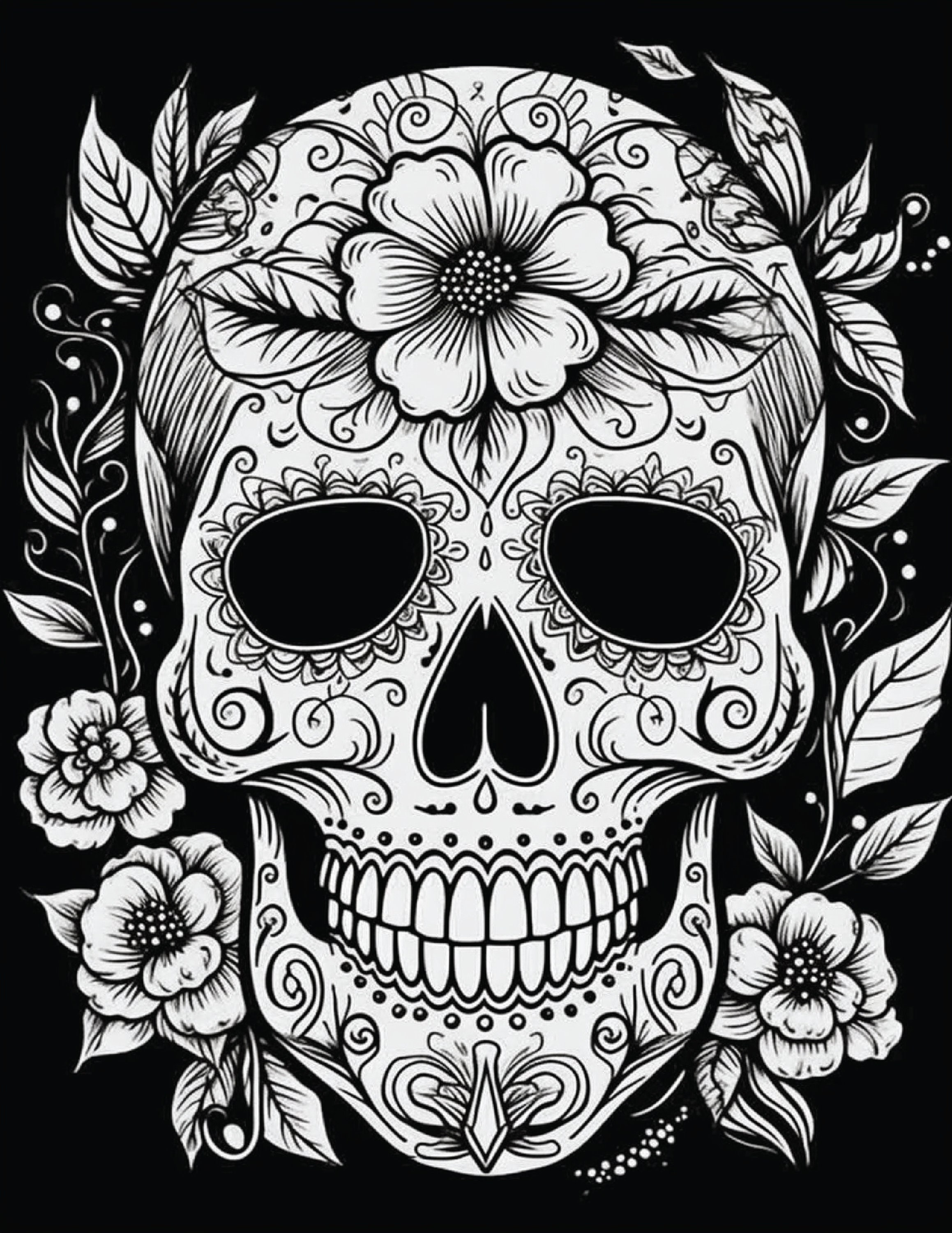Sugar Skull Malbuch Für Erwachsene - Spiralbindung, Einseitig Bedruckt, Dickes Papier, Entspannung & Kreativität