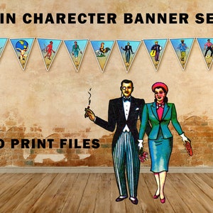 Mexican Loteria Party Banner Set  (15 Separate JPGs to  print on your own)