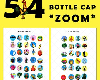 ZOOM Loteria 1 inch Bottle Cap Printable Images "ZOOOOM!"