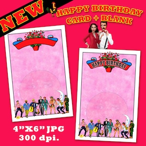 Loteria Pink "Happy birthday" KARTE + BLANK (4 "X6") Edit Yourself "Printable"
