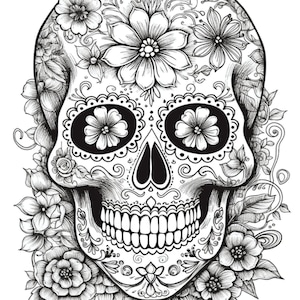 Pages à colorier Sugar Skulls pour adultes Volume - 4 "PARFAIT pour, Dia de Los Muertos, Halloween, et juste pour le plaisir !
