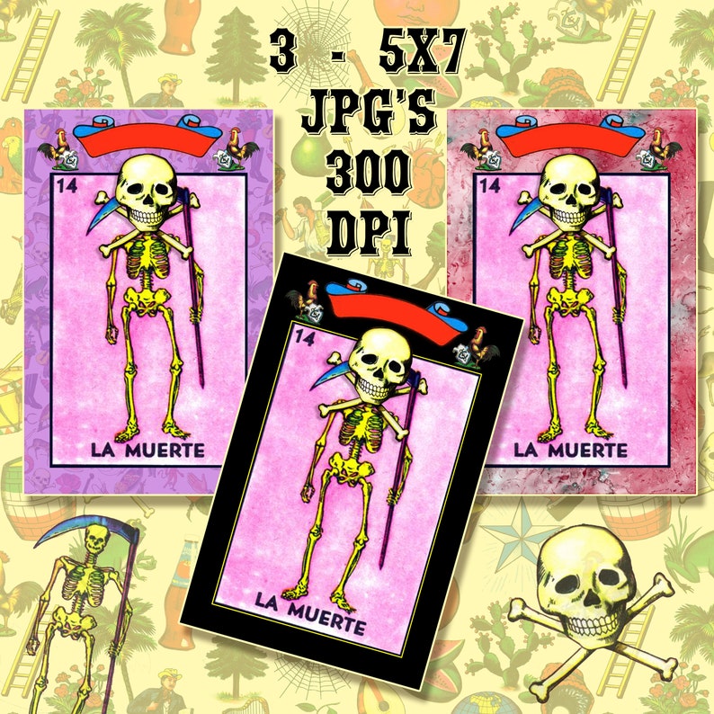 Loteria Blank Flyer Template three 5x7 Edit Etsy