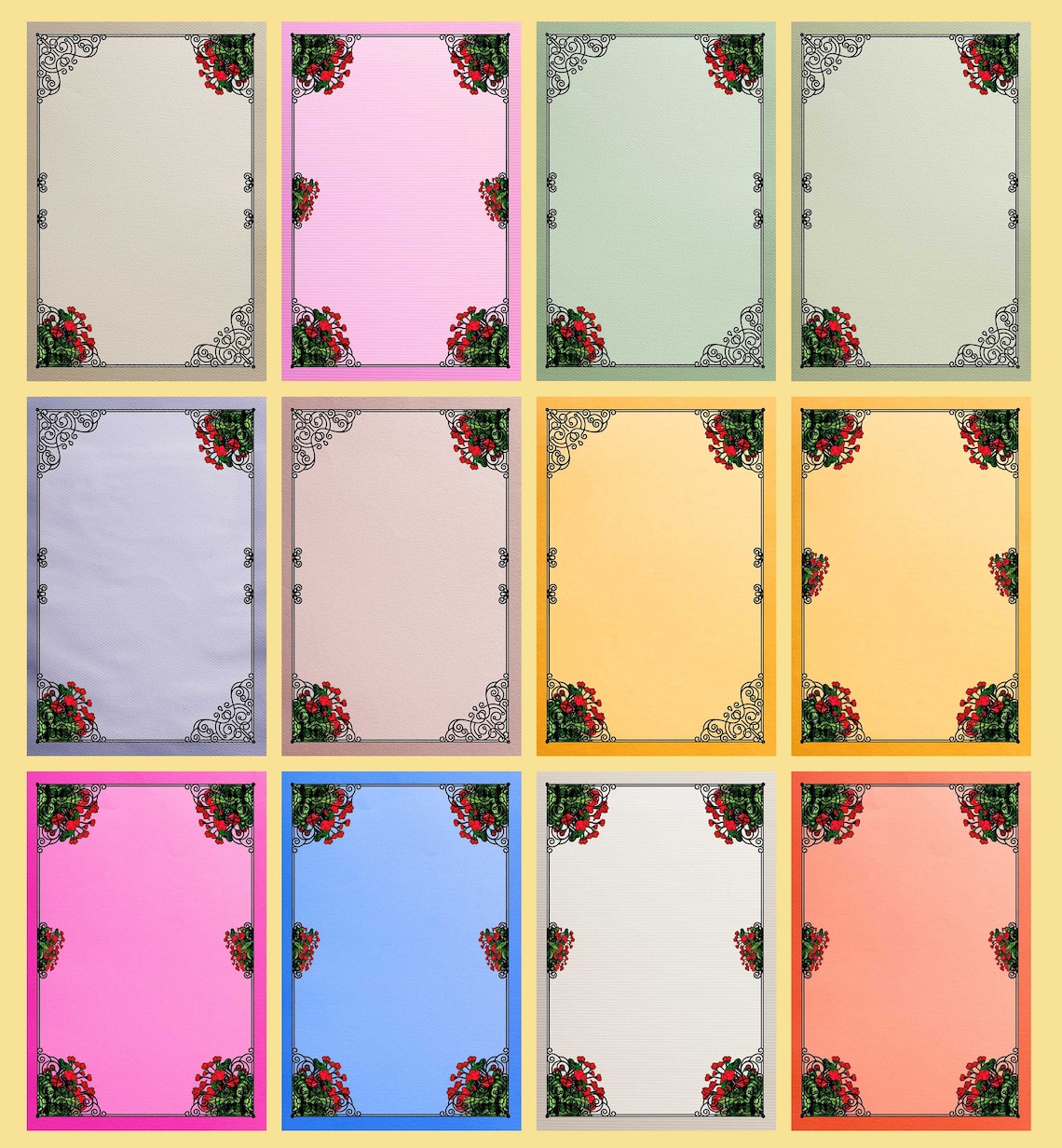 12 Beautiful 5x7 Loteria Blank Editables Tempate Etsy