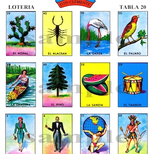 Loteria mexicaine 8ft.x8ft.  Bannière Back Drop « JPG à imprimer par vous-même » - Reg. 9.99 En vente maintenant!