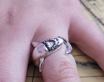 Silver Shark Ring, Adjustable Size