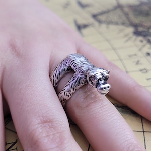 Silber Affen Ring, Größenverstellbar