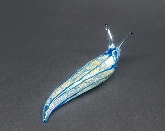 Glass Slug, Turquoise and Silver