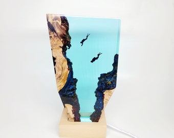 Diving Pair, Epoxy Ocean Lamp