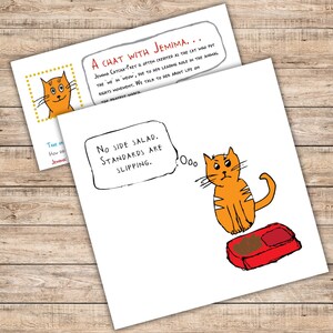 Carte drôle de chat au gingembre (et interview exclusive !) | carte d'anniversaire de chat | chat gâté | carte de propriétaire de chat | Carte d'anniversaire pour amoureux des chats | Maman chat