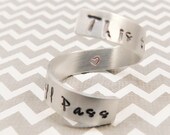 This too shall pass - Wrap Ring - Universal size - Unisex - Inspirational quote - Gift - Sympathy - Encouragement