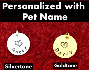 Personalized Pet Name Charm - Customized Pendant For Bracelet , Necklace , Keychain , Jewelry - Gift - Memorial - Sympathy