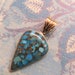 Copper Turquoise Pendant - For Necklace or Choker - Silver - Jewelry Gift