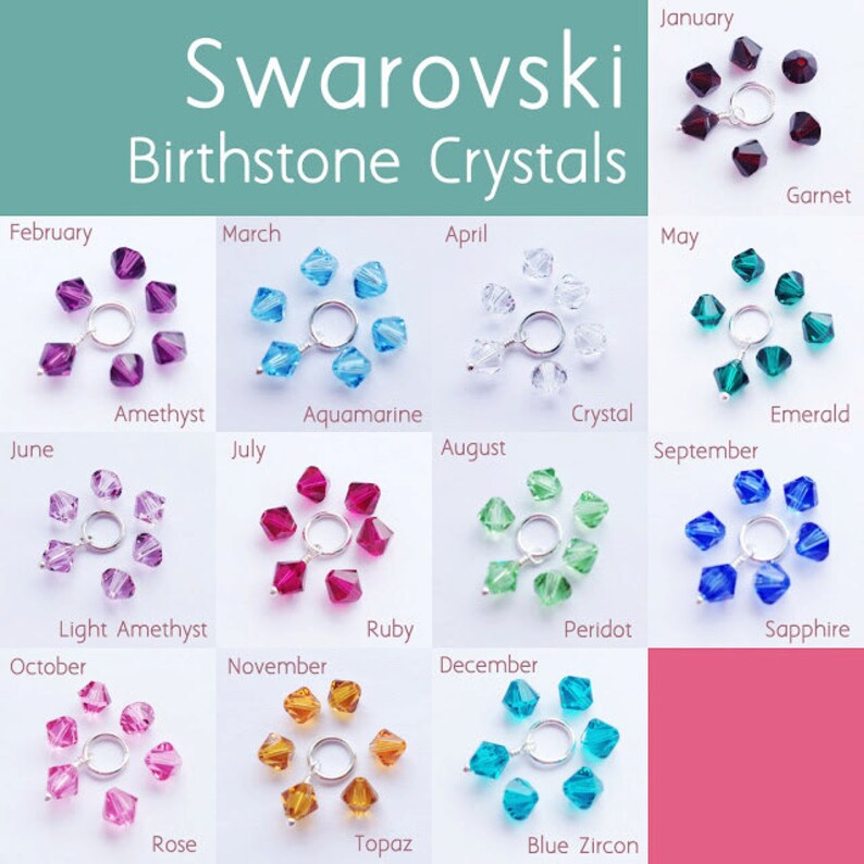 Add On Birthstone Color Crystal Bead for Necklace Jewelry Bracelet Personalized your Gift FREE SHIPPING