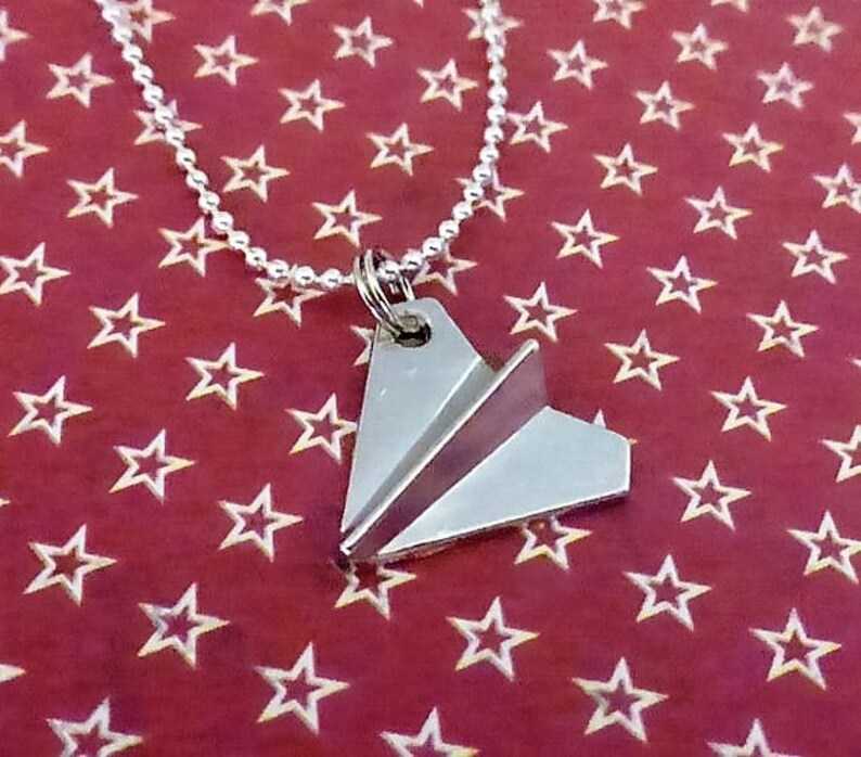 Paper Airplane Necklace Paper Airplanes Jewelry One Etsy