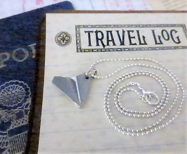Paper Airplane Necklace Paper Airplanes Jewelry One Etsy