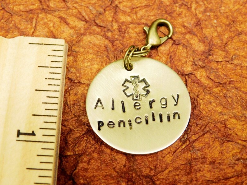 Allergy or Medical Alert ID Round Charm Zipper Pull Add on Etsy