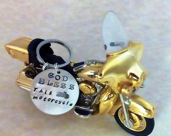 Bike Blessings - GOD BLESS This Motorcycle - Inspirational Keychain - Biker Gift - Lady Rider - Gift