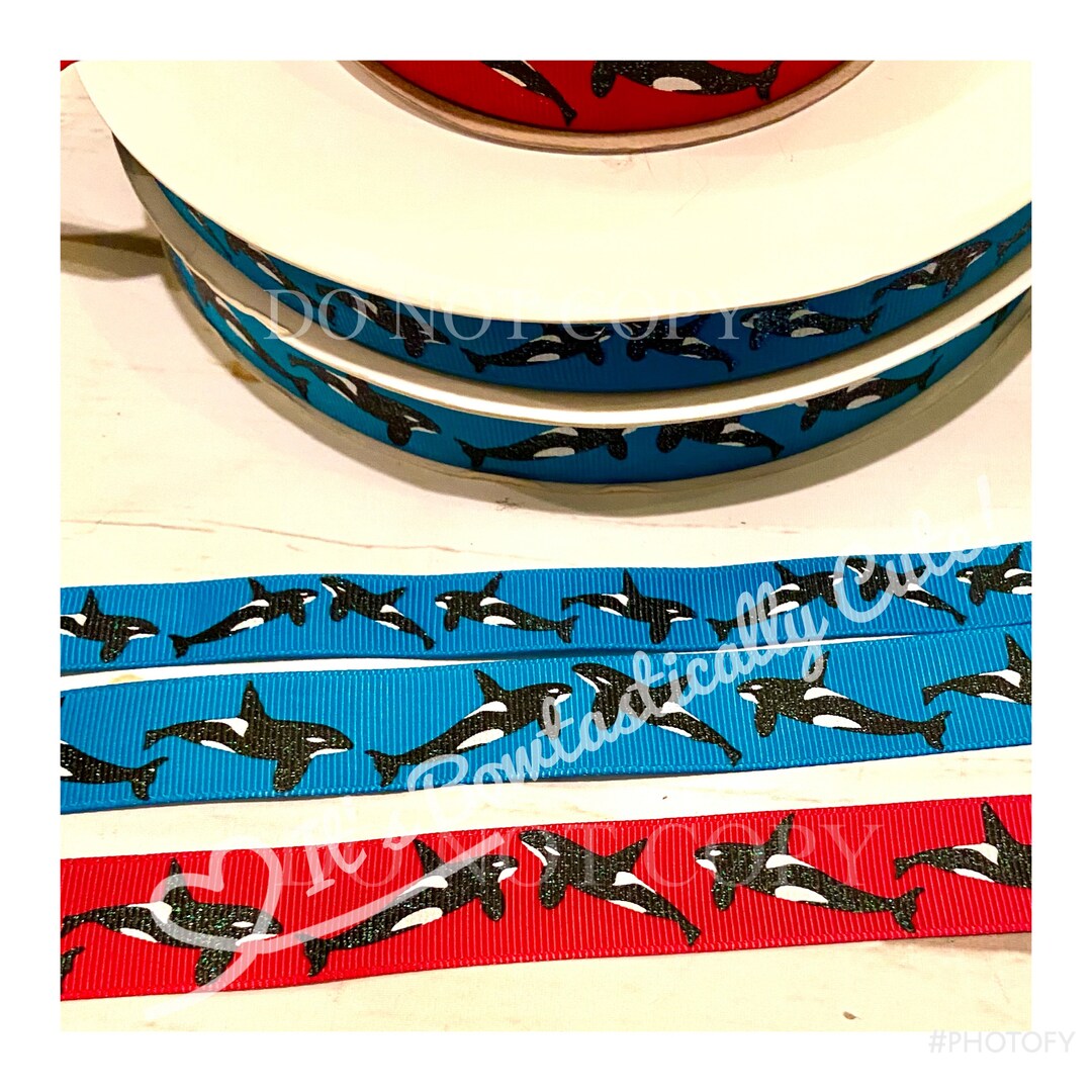 7/8 Grosgrain Lt Glitter Orca Whale Quality USDR Ribbon - Etsy