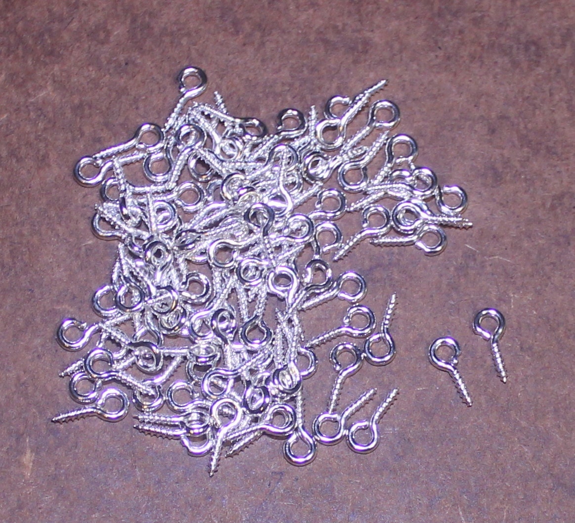Iron Screw Eye Pin Screw Eye Pin Bail Peg Silver Eyelet Etsy