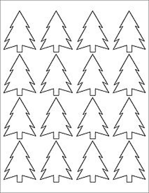 blank tree stickers plain white christmas tree labels color etsy