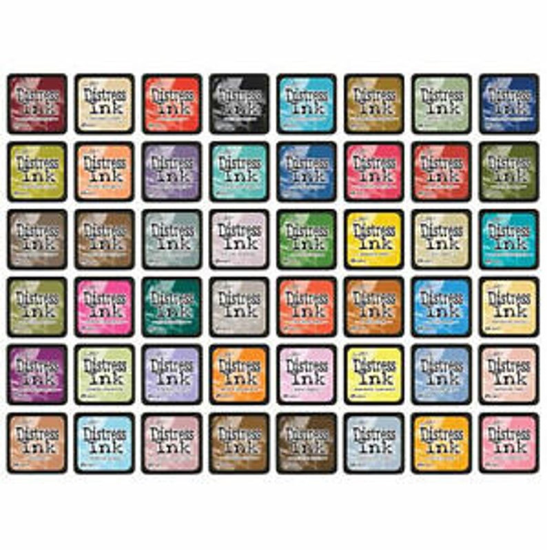 Tim Holtz Mini Distress Ink Pads Colour Chart