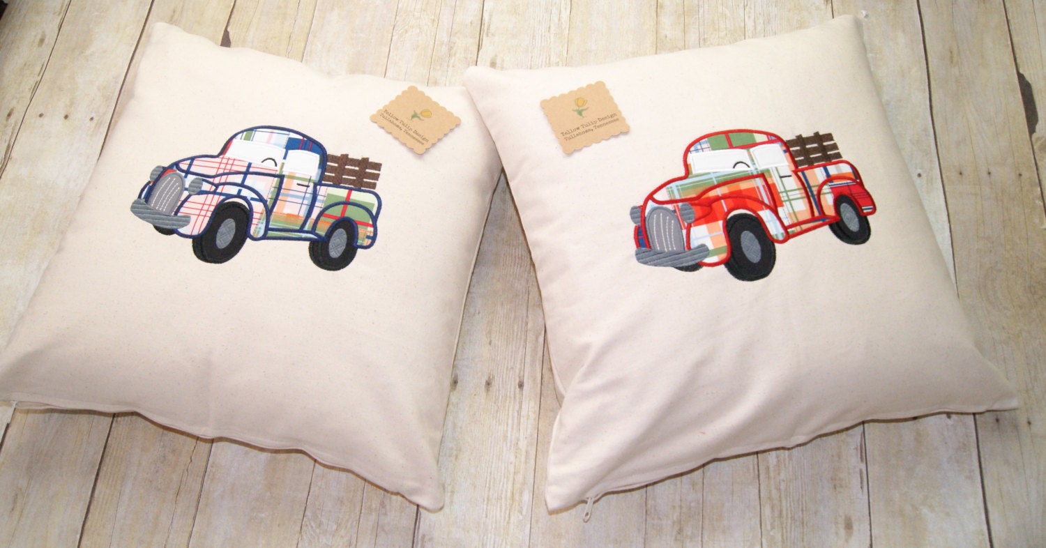 Vintage Pickup Truck Throw Pillow Etsy