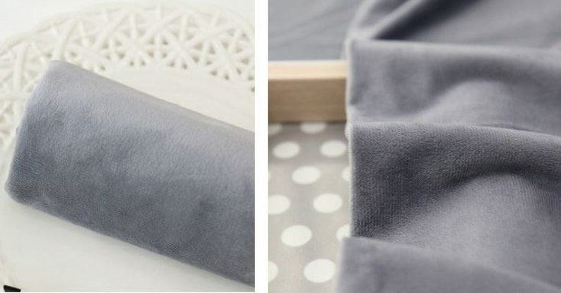 1 mm Smooth Cuddle Minky Fabric by Yard 4 Colors Selection