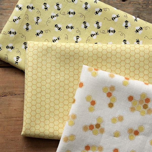 Last One Yard / Sweet Honey Bee Pattern Panel, 3 Designs fabric Package
