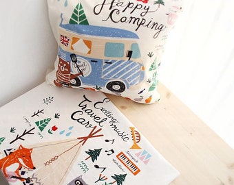 Camping Design Panel Cotton Fabric - 2 Designs Package