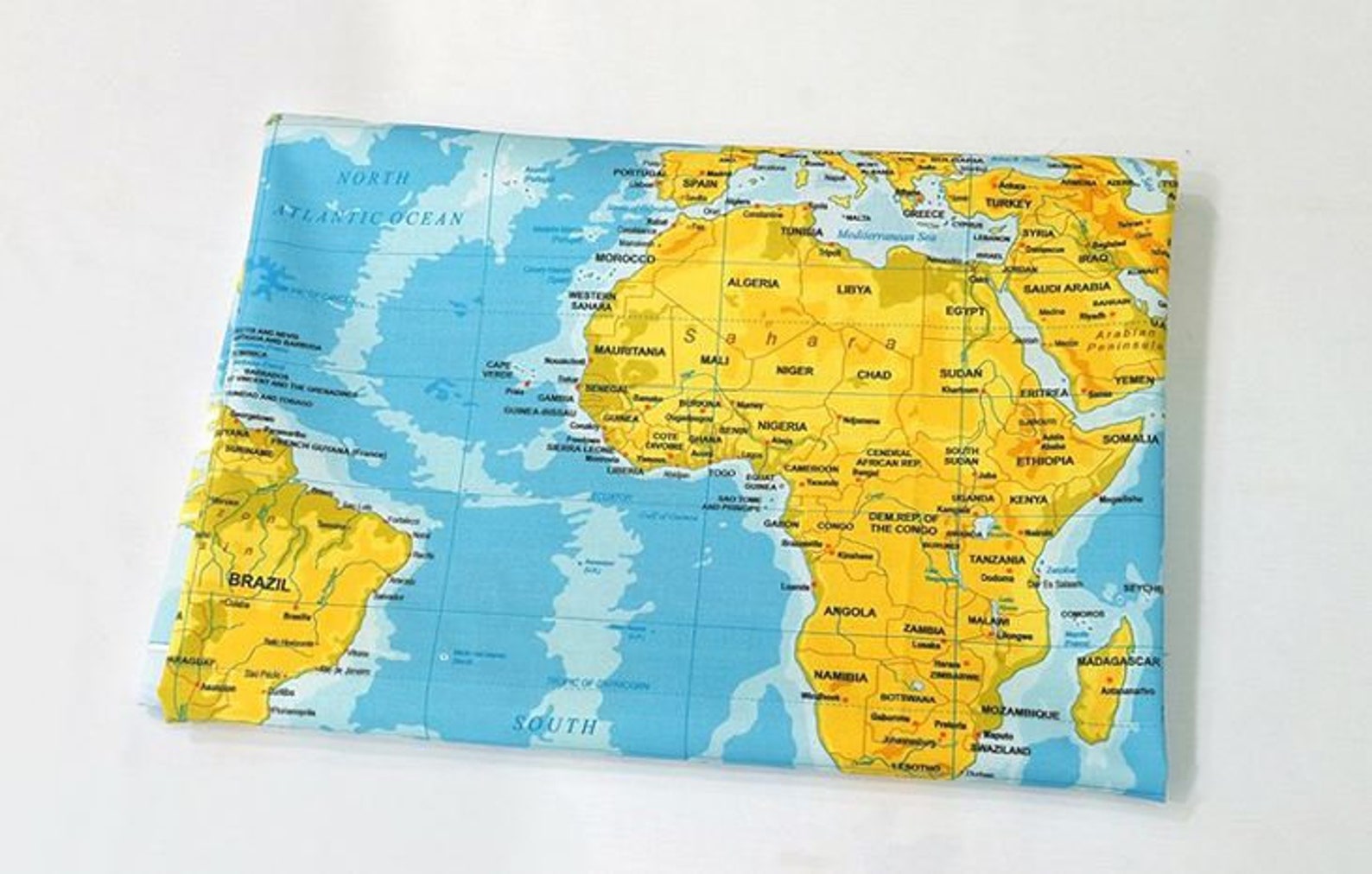 World Map Pattern Digital Printing Cotton Fabric by Yard Etsy UK