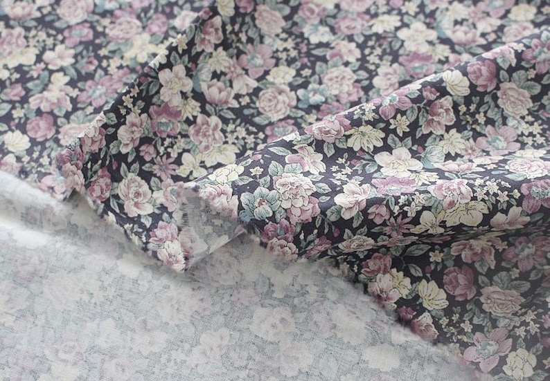 3 Colors Selection C85080 Little Rose Pattern Cotton Fabric by Yard