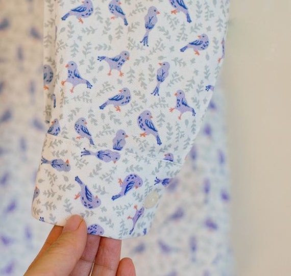 Items similar to 20 Sales / Lavender Color Birds Pattern Cotton Fabric
