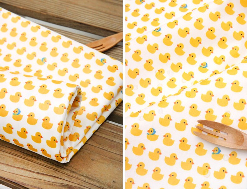 Laminated Cute Rubber Ducks Pattern Cotton Fabric by Yard AE43