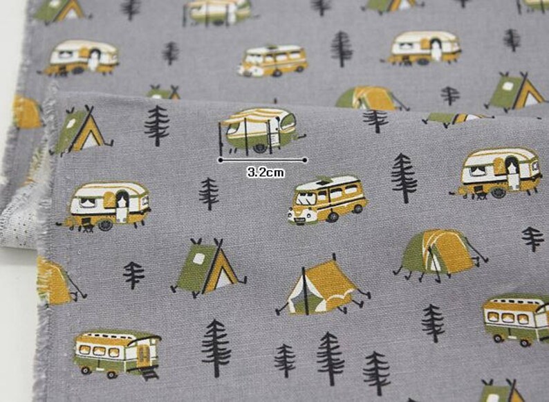 Camping Pattern 20s Cotton Oxford Fabric by Yard 2 Colors Etsy