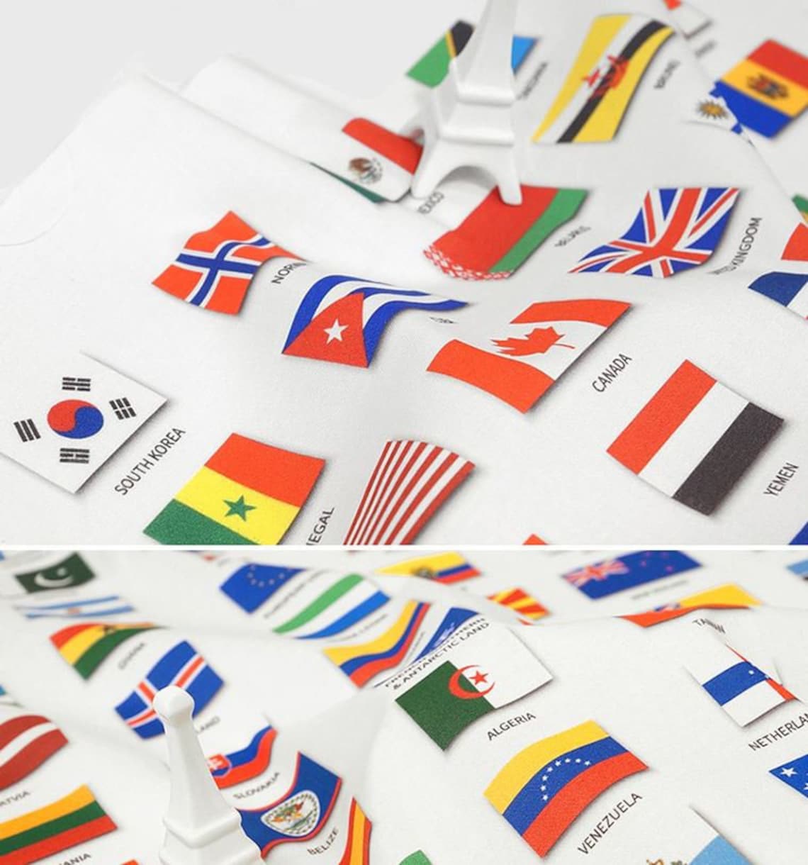 World Flags Pattern Digital Printing Cotton Fabric by Yard Etsy