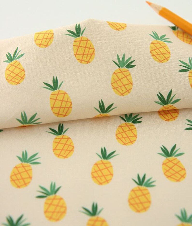 Pineapple Pattern Digital Printing Cotton Fabric by Yard Etsy
