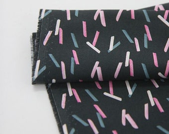 Pink Sticks Pattern Digital Printing Cotton Fabric by Yard S98419- Charcoal