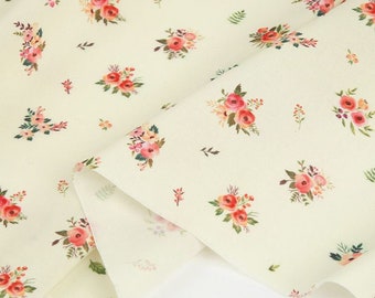 Little Flower Pattern Digital Printing Cotton Fabric by Yard S41121 - 2 Colors Selection