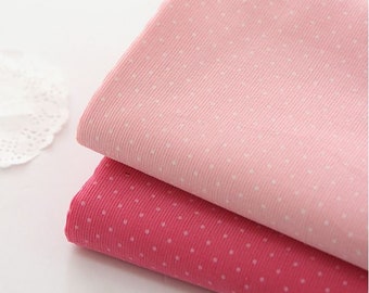 Polka Dots Cotton Corduroy Fabric by Yard - 2 Colors Selection