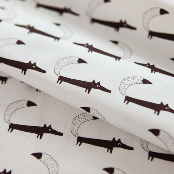 Lovely Foxes Pattern Cotton Fabric by Yard