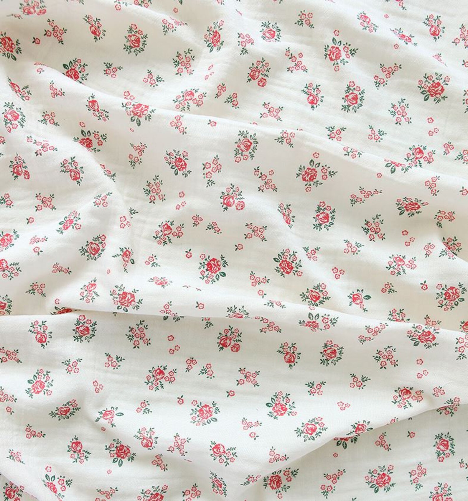 Floral Cotton Double Gauze Fabric by Yard S42667 6 Colors Etsy