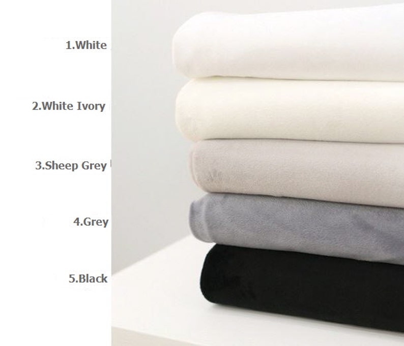 1 mm Smooth Cuddle Minky Fabric by Yard 4 Colors Selection