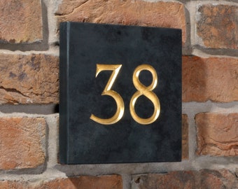 Large Slate House Numbers 20 X20cm (charcoal Grey
