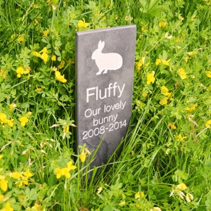 Personalised Pet Memorial, Smooth Slate Memorial Stake, 30cm x 10cm
