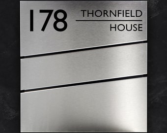 Personalised Letterbox, Mailbox, Postbox, Statement - Stainless Steel, Wall-mounted, Lockable & Secure, Add Your House Number/Name/Address