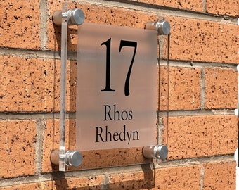 Modern Clear Acrylic House Sign, 20x20cm, Personalised Plaque