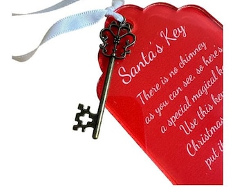 Etichetta Modificabile Con Chiave Magica Di Babbo Natale / Etichetta Della Vigilia Di Natale / Chiave Per Etichetta Di Babbo Natale / Istruzioni Per Aprire La Porta / Etichetta Chiave Della Porta - Foto 3