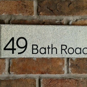 EcoStone Eco Friendly House Sign - left hand wedge with one line of text 350 x 125mm - UWNP2L