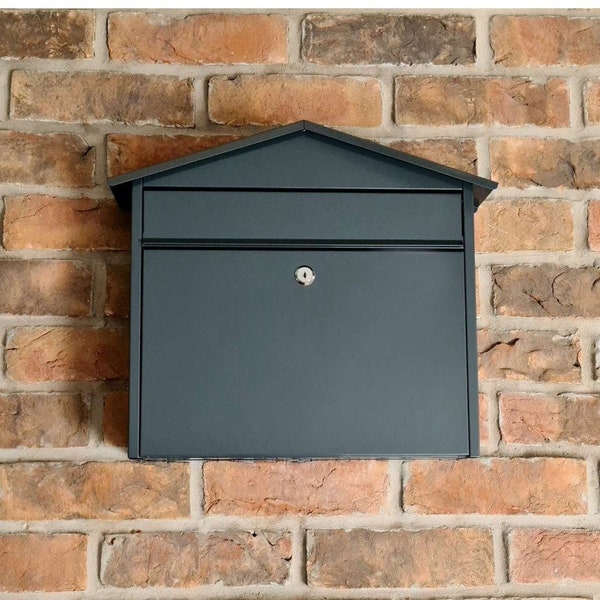 Steel Letterbox in Anthracite Grey - The Cadiz