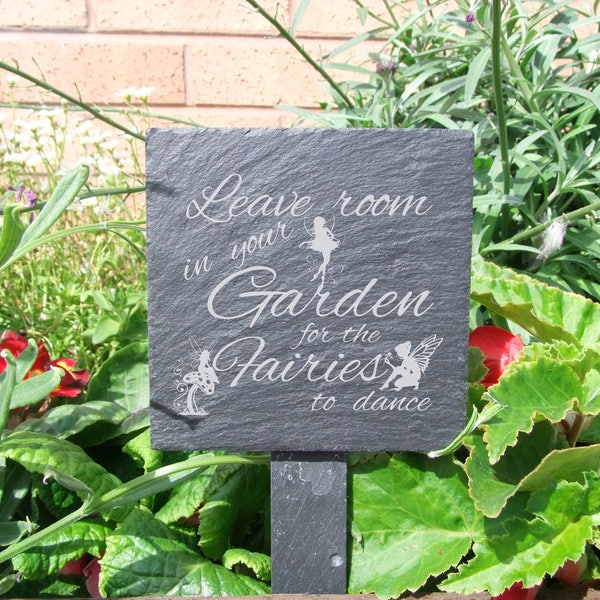 Plant Marker 'Laissez de la place dans votre jardin pour que les fées dansent'